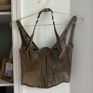 Brand new never worn Urban Outfitters Out From Under corset top in olive green